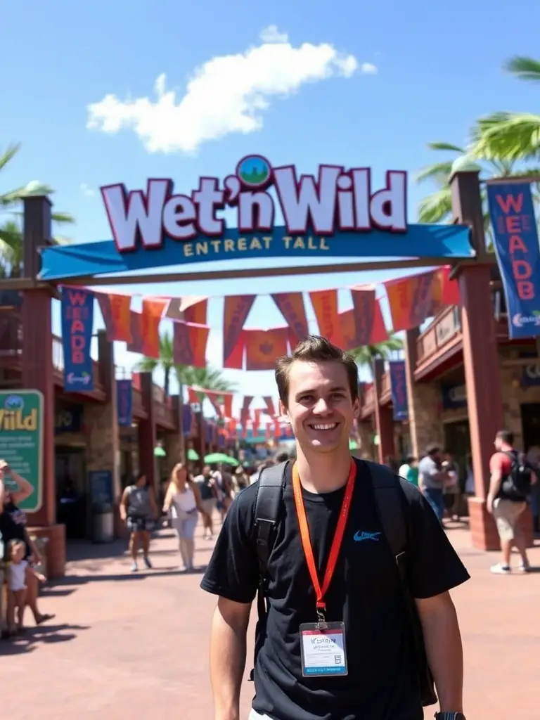 A captivating photo of Sea World's iconic entrance, showcasing marine life and thrilling rides, highlighting its accessibility from the park.