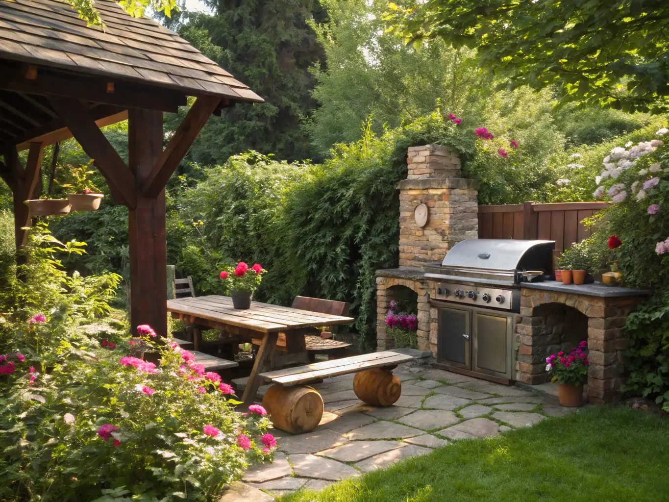 An inviting image of the undercover BBQ area at Southport Tourist Park, with families and groups enjoying a meal together in a relaxed outdoor setting.