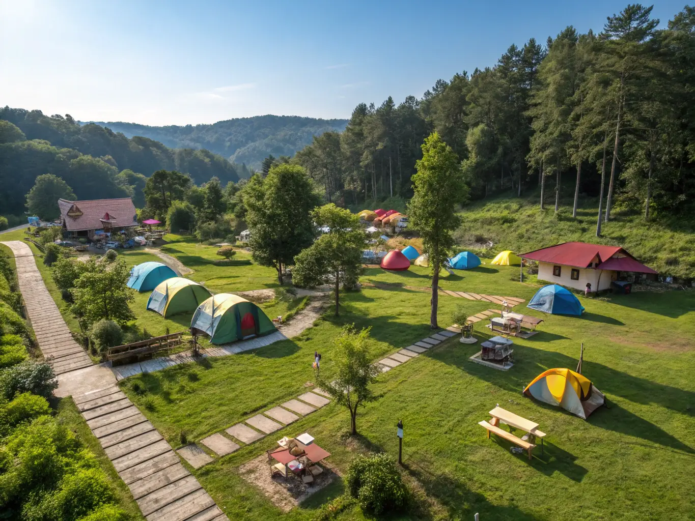 A well-maintained powered campsite at Southport Tourist Park, showing a caravan parked on a level site with access to power and water hookups. The image highlights the convenience and accessibility for caravan travelers.