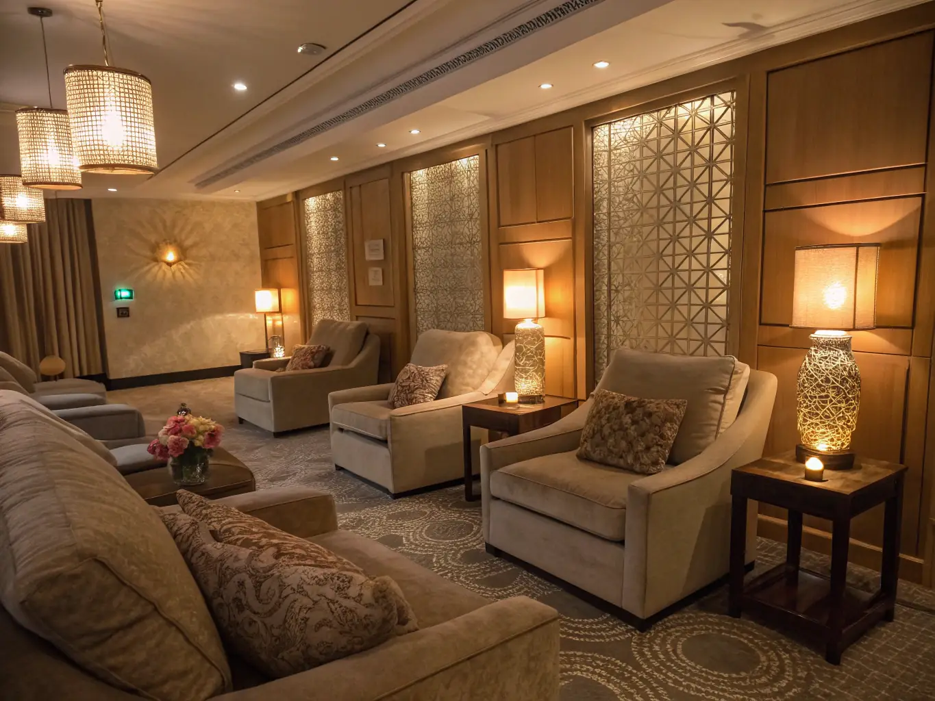 An inviting image of the Oxygen Relaxation Lounge at Southport Tourist Park & Retreat, showcasing the calming environment and comfortable seating.